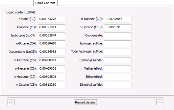 Liquid Content Property Page